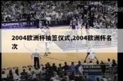 2004欧洲杯抽签仪式,2004欧洲杯名次